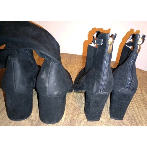 Christian Siriano Faux Suede Knee Boots w/ Unbranded Ankle Booties 9.5 Lot Of 2 - Picture 14 of 14